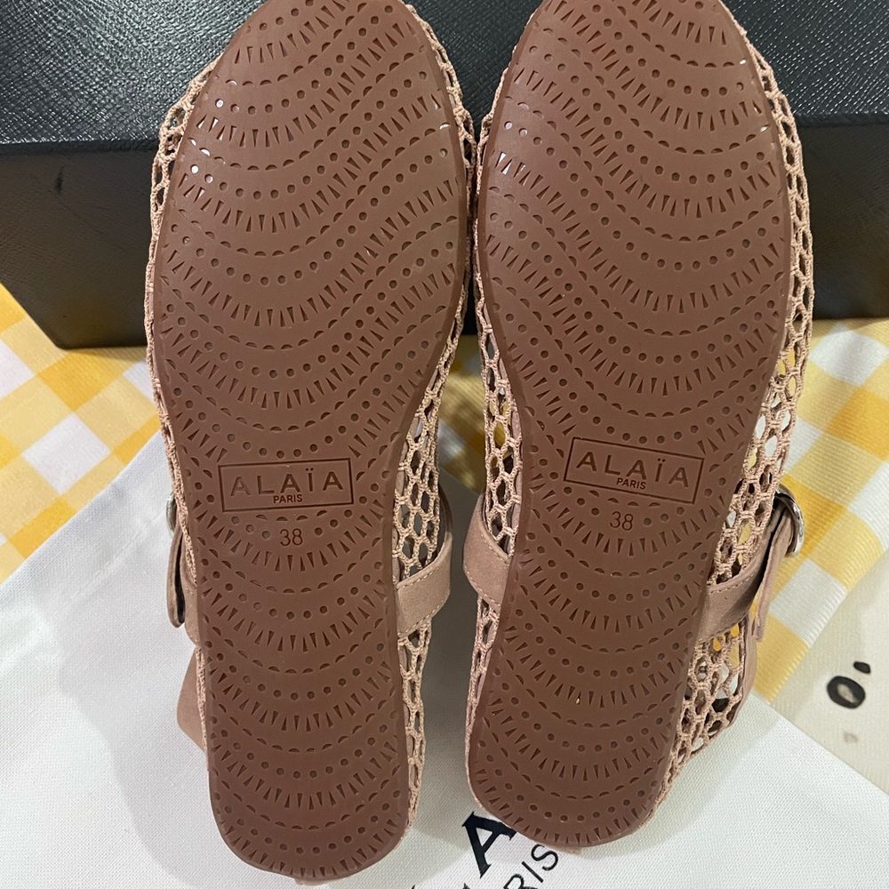 ALAIA Nude Mesh Mary Jane Flats - Picture 11 of 15